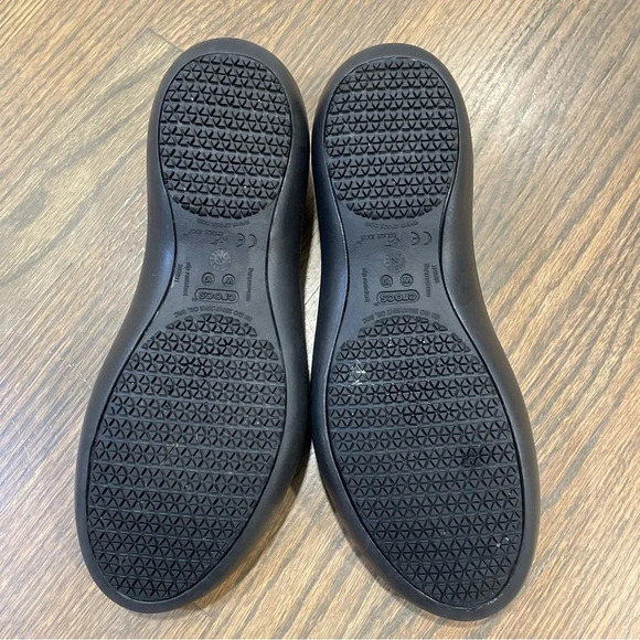 Crocs Black Kadee Flats Ballet Sling Black Cut Out Shoes Sandals Women's 10 - Picture 9 of 10